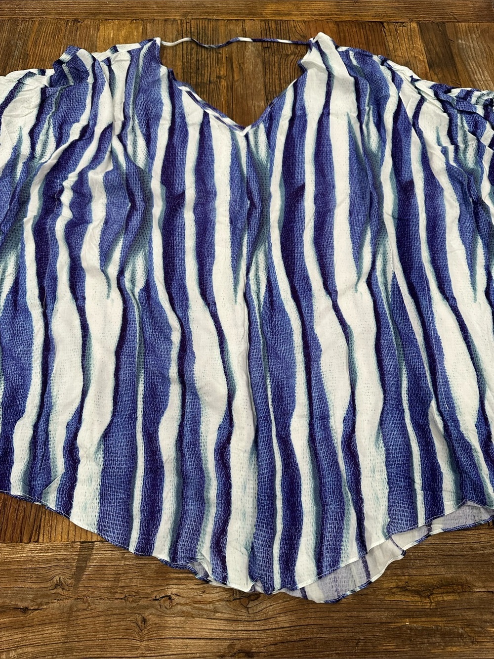 Blue and White Striped Kaftan coverup